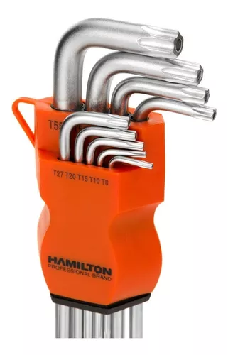 Juego Set Llaves Torx Tamper Largas 9 piezas